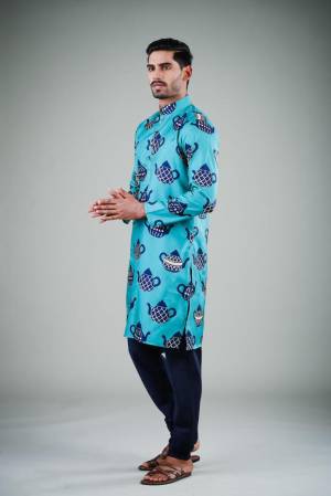 Your ethnic style quotient to the next level by wearing this fashionable kurta Are Satin Cotton Fancy Printed And Bottom Are Cotton Fabeic. which has been designed keeping the latest trends in mind. This set is a must have in a men's ethnic wardrobe.