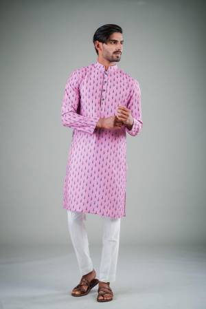 Your ethnic style quotient to the next level by wearing this fashionable kurta Are Satin Cotton Fancy Printed And Bottom Are Cotton Fabeic. which has been designed keeping the latest trends in mind. This set is a must have in a men's ethnic wardrobe.