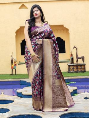 Grab This Designer Silk Based Heavy Weaved Saree In Purple Color. This Saree And Blouse Are Fabricated On Banarasi Art Silk Beautified With Heavy Weave. Buy Now. 

