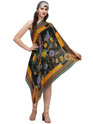 Enhance The Look Of Your Gown, Lehenga Or Even Kurti With This Pretty Digital Printed With Health Guard Anti Viral Coating  Fabricated Scarf. You Can Pair This Up Same Colored Attire. Buy Now.