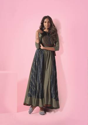Flaunt Your Rich And Elegant Taste Wearing This Designer Readymade Long Gown In English Color. This  Pretty Gown Is Fabricated On Blend Cotton Beautified With Designer Printed With Work. Its Fabric Is Soft Towards Skin And Easy To Carry All Day Long. 