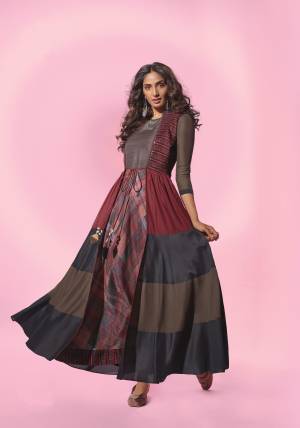 Flaunt Your Rich And Elegant Taste Wearing This Designer Readymade Long Gown In English Color. This  Pretty Gown Is Fabricated On Cotton Silk Beautified With Designer Printed. Its Fabric Is Soft Towards Skin And Easy To Carry All Day Long. 
