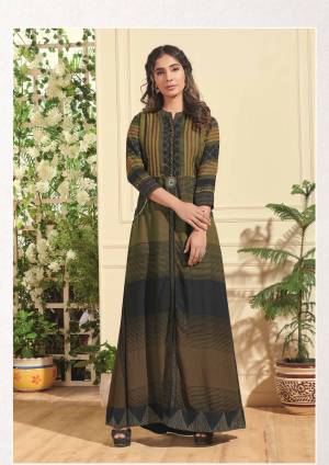 Flaunt Your Rich And Elegant Taste Wearing This Designer Readymade Long Gown In English Color. This  Pretty Gown Is Fabricated On Soft Silk Beautified With Designer Printed. Its Fabric Is Soft Towards Skin And Easy To Carry All Day Long. 