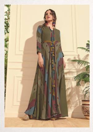 Flaunt Your Rich And Elegant Taste Wearing This Designer Readymade Long Gown In English Color. This  Pretty Gown Is Fabricated On Ryon Silk Beautified With Designer Printed. Its Fabric Is Soft Towards Skin And Easy To Carry All Day Long. 