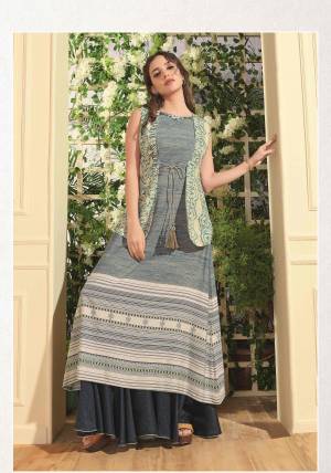 Flaunt Your Rich And Elegant Taste Wearing This Designer Readymade Long Gown In English Color. This  Pretty Gown Is Fabricated On Blend Cotton Beautified With Designer Printed. Its Fabric Is Soft Towards Skin And Easy To Carry All Day Long. 
