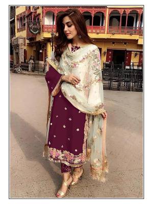 Attrective Look This Designer Suit In Fine Color Paired With Dupatta. Its Heacy Embroidery And Moti Work Top Is Fabricated On Faux Georgette Paired With Santoon Bottom And Soft Net Fabricated Dupatta. Buy this Suit Now.