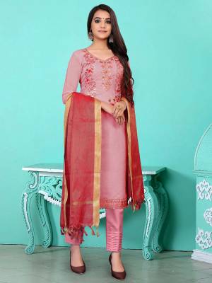 Look Pretty This Designer Long Length Suit In Lovely Fine Color.?Its Heavy Designer Hand Embroidred Work Top Is Modal Chanderi Based Paired With Santoon Bottom And Banarasi Silk Fabricated Dupatta Which Gives An Attractive To The Suit.