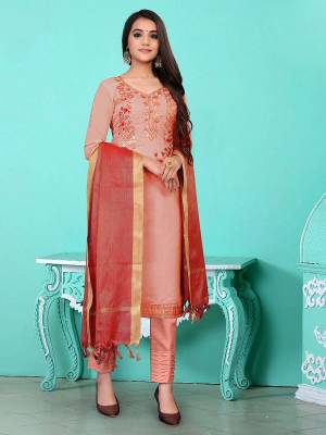 Look Pretty This Designer Long Length Suit In Lovely Fine Color.?Its Heavy Designer Hand Embroidred Work Top Is Modal Chanderi Based Paired With Santoon Bottom And Banarasi Silk Fabricated Dupatta Which Gives An Attractive To The Suit.