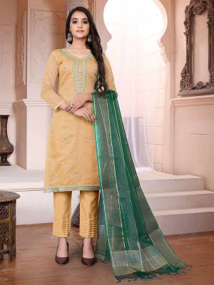 Garb This Designer Long Length Suit In Lovely Fine Color.?Its Heavy Designer Hand,Diamond Work Top Is Modal Chanderi Based Paired With Santoon Bottom And Banarasi Silk Fabricated Dupatta Which Gives An Attractive To The Suit.