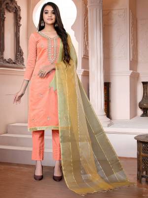 Garb This Designer Long Length Suit In Lovely Fine Color.?Its Heavy Designer Hand,Diamond Work Top Is Modal Chanderi Based Paired With Santoon Bottom And Banarasi Silk Fabricated Dupatta Which Gives An Attractive To The Suit.