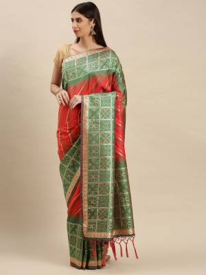 Look Attractive Wearing This Partywear Saree Are Fine Saree Paired With Blouse.  This Heavy Designer Weaving Work Saree And Blouse Are Banarasi Silk Based Fabric. Buy This Pretty Saree Now.