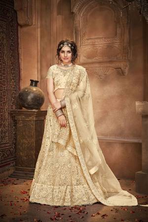 Attrective Wedding Season Partywear Heavy Designer Lehenga Choli And Dupatta In Fine Color Fabricated On Net Beautified With Heavy Attractive Thread,Seaquance Embroidery Work. 