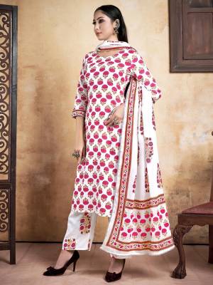 Attrective This Designer Redymade Suits In Fine Color Paired. Its Designer Top And Bottom Are Cotton Fabric And Dupatta Are Cotton With Designer Printed . Buy this Suit Now.