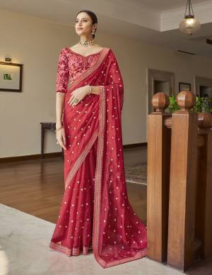 Look Attrectiv This Partywear Saree Are Fine Saree Paired With Blouse.This Saree Are Art Silk And Blouse Are Organza Fabric With Heavy Designer Work Based. Buy This Pretty Saree Now.