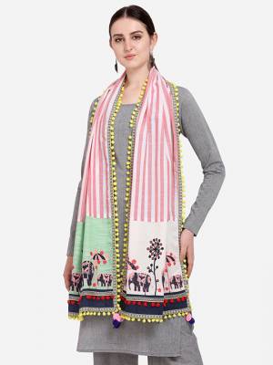 Enhance the Look Of Your Dress With This Pretty Thread Embroidered Cotton Khadi Fabricated Dupatta. You Can Pair This Up Same Or Contrasting Colored Attire. Buy Now.