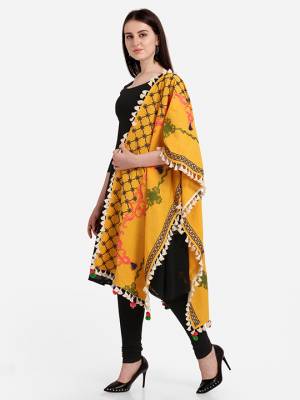 Enhance the Look Of Your Dress With This Pretty Thread Embroidered Cotton Khadi Fabricated Dupatta. You Can Pair This Up Same Or Contrasting Colored Attire. Buy Now.