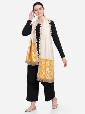 Attrective Enhance the Look Of Your Dress With This Pretty Heavy Thread Embroidered Cotton Khadi Fabricated Stoles. You Can Pair This Up Same Or Contrasting Colored Attire. Buy Now.