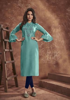 Attrective This Readymade Long Kurti In Fine Pedding Color Fabricated On Nira Cottom Beautified With Designer Embroidery Work. It Is Light In Weight And Easy To Carry All Day Long. 