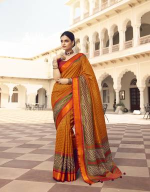 Garb This Partywear Saree Are Fine Saree Paired With Blouse.This Saree Are Brasso Based And Blouse Art Silk Fabric With Heavy Wevon Designer With Brasso Cutting Printed. Buy This Pretty Saree Now.