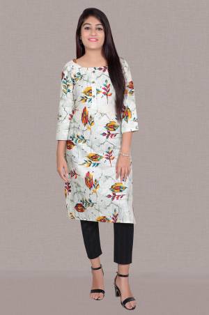 Attrective This Readymade Long Kurti In Fine Color Fabricated On Cotton Slub Beautified With Printed Designer. It Is Light In Weight And Easy To Carry All Day Long. 