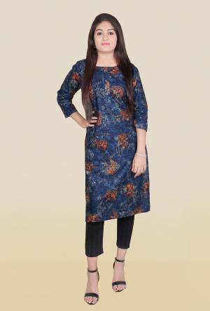 Attrective This Readymade Long Kurti In Fine Color Fabricated On Cotton Slub Beautified With Printed Designer. It Is Light In Weight And Easy To Carry All Day Long. 