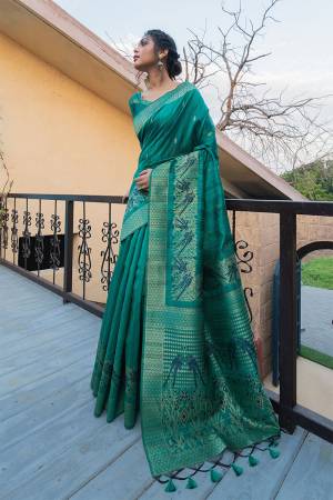 Attrective This Fastival Saree Are Fine Saree Paired With Blouse.This Saree And Blouse Are Tassar Silk Based Fabric With Heavy Wevon Designer Jacquard Pallu And Border Work. Buy This Pretty Saree Now.