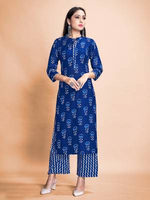 Grab This Readymade Long Dress In Fine Color Top And Bottom Are Rayon Fabricated Beautified With Designer Printed. It Is Light In Weight And Easy To Carry All Day Long. 