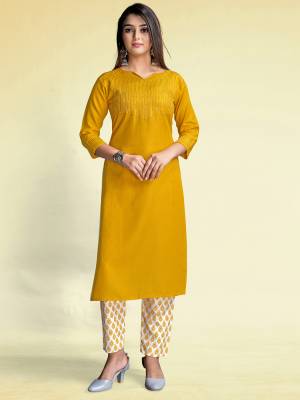 Grab This Readymade Long Dress In Fine Color Top And Bottom Are Rayon Fabricated Beautified With Designer Embroidery. It Is Light In Weight And Easy To Carry All Day Long. 