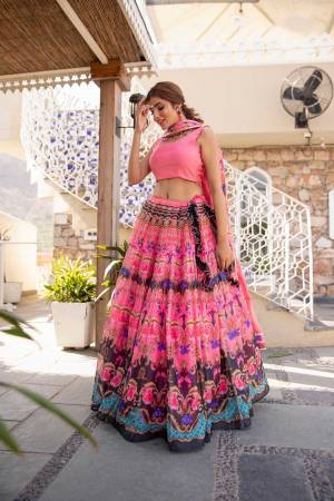 Stylist This Partywear Heavy Designer Lahenga Choli In Benglori Lahenga Are Chandei And Dupatta Muslin In Fabricated Beautified With Attrective Digital Printed.Buy Now. 