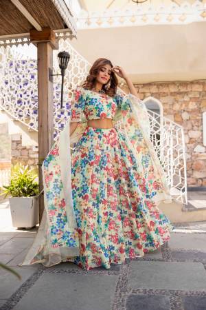 Stylist This Partywear Heavy Designer Lahenga Choli In Chanderi Lahenga Are Chanderi And Dupatta Net In Fabricated Beautified With Attrective Digital Printed.Buy Now. 