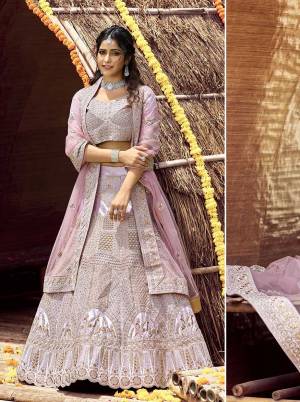 Garb This Bridal Heavy Designer Lehenga Choli In Fine Light Color Fabricated On Velvet Beautified Fabric Lahenga Choli With Heavy Designer Thread,Jari,Dori Embroidery Work.Buy Now. 