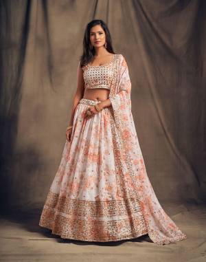 Garb This Designer Lehenga Choli In Fine Color Fabricated On Organza Beautified Fabric Lahenga Choli With Designer Printed With Sequance,Jari Embroidery Work.Buy Now. 