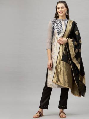 Looking This Designer Suits In Lovely Color.?Its Pretty Designer Weaving Jacquard Work Top Is Banarasi Jacquard Based Paired Bottom Santoon With Banarasi Jacquard Weaving Work Fabricated Dupatta Which Gives An Attractive To The Dress.