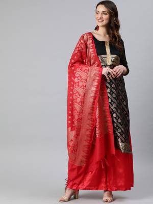 Stylist This Designer Suits In Lovely Color.?Its Pretty Designer Wevon Jacquard Work Top Is Banarasi Jacquard Based Paired Bottom Santoon With Banarasi Jacquard Fabricated Dupatta Which Gives An Attractive To The Dress.