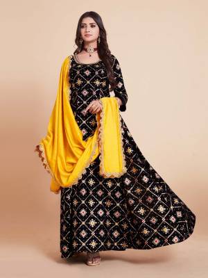 Attrective This Readymade Long Dress In Fine Color Top And Dupatta Are Art Silk Fabricated Beautified With Wevon Designer. It Is Light In Weight And Easy To Carry All Day Long. 