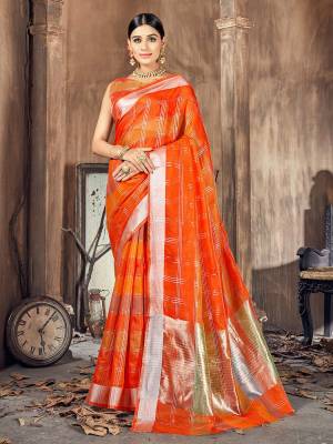 Garb This Pretty Angelic Look Wearing This Wevon Designer Saree In Fine Color Paired With Blouse. This Saree And Blouse Is Cotton Silk Fabricated. Its Pretty Color Pallete Will Give An Attractive Look To Your Personality. 