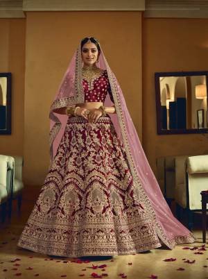 Garb This Heavy Designer Lehenga Choli In Fine Color Fabricated On Velvet Beautified Fabric Lahenga Choli With Designer Heavy Work.Buy Now