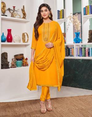 Garb This Designer Long Length Suit In Lovely Color.Its Pretty Designer Embroidery Work Top Is Georgette Based Paired With Santoon Bottom And Georgette Fabricated Dupatta Which Gives An Attractive To The Suit.