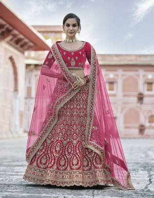 Garb This Bridal Heavy Designer Lehenga Choli In Fine Color Fabricated On Velvet Beautified Fabric Lahenga Choli With Heavy Designer Embroidery With Hand Work.Buy Now. 