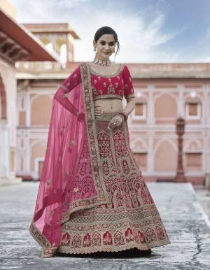 Garb This Bridal Heavy Designer Lehenga Choli In Fine Color Fabricated On Velvet Beautified Fabric Lahenga Choli With Heavy Designer Embroidery With Hand Work.Buy Now. 