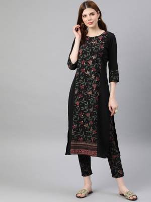 Attrective This Readymade Long Kurti With Pant In Fine Color.Kurti And Pant Are Fabricated On Crepe Beautified With Designer Printed. It Is Light In Weight And Easy To Carry All Day Long. 