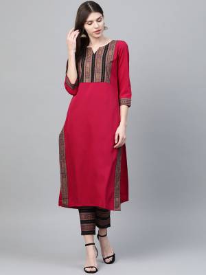 Attrective This Readymade Long Kurti With Pant In Fine Color.Kurti And Pant Are Fabricated On Crepe Beautified With Designer Printed. It Is Light In Weight And Easy To Carry All Day Long. 