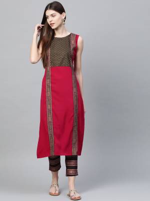 Attrective This Readymade Long Kurti With Pant In Fine Color.Kurti And Pant Are Fabricated On Crepe Beautified With Designer Printed. It Is Light In Weight And Easy To Carry All Day Long. 