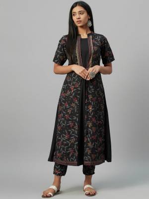 Attrective This Readymade Long Kurti With Pant In Fine Color.Kurti And Pant Are Fabricated On Crepe Beautified With Designer Printed. It Is Light In Weight And Easy To Carry All Day Long. 