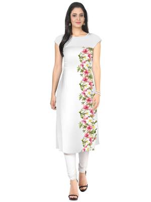 Attrective This Readymade Long Kurti In Fine Color Fabricated On Crepe Beautified With Designer Printed. It Is Light In Weight And Easy To Carry All Day Long. 