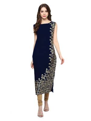 Attrective This Readymade Long Kurti In Fine Color Fabricated On Crepe Beautified With Designer Foil Printed. It Is Light In Weight And Easy To Carry All Day Long. 