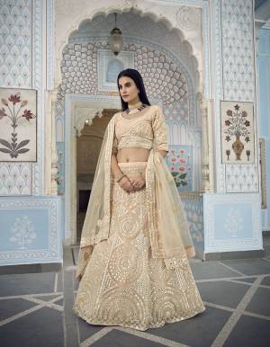 Garb This Wedding Partywear Heavy Designer Lehenga Choli In Fine Light Color Fabricated On Organza Beautified Fabric With Heavy Designer Embroidery Work.Buy Now. 