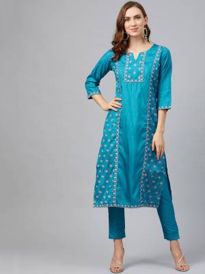 Attrective This Readymade Long Kurti With Bottom In Fine Color Fabricated On Poly Silk Beautified With Designer Khadi Printed. It Is Light In Weight And Easy To Carry All Day Long. 