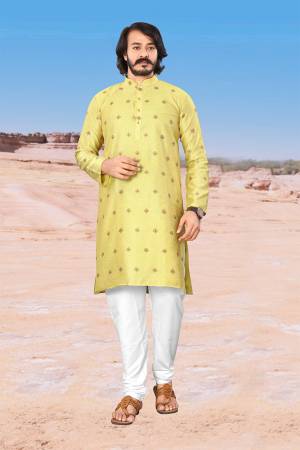Partywear This Traditional Designer Readymade Kurta With Bottom Set. Kurta Are Jacquard Silk And Botton Are Silk Fabric With Wevon Designer.Buy Now. 