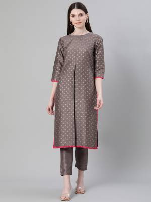 Looking This Readymade Long Kurti With Bottom In Fine Color. Kurti And Pant Are Fabricated On Poly Silk Beautified With Designer Foil Printed. It Is Light In Weight And Easy To Carry All Day Long. 